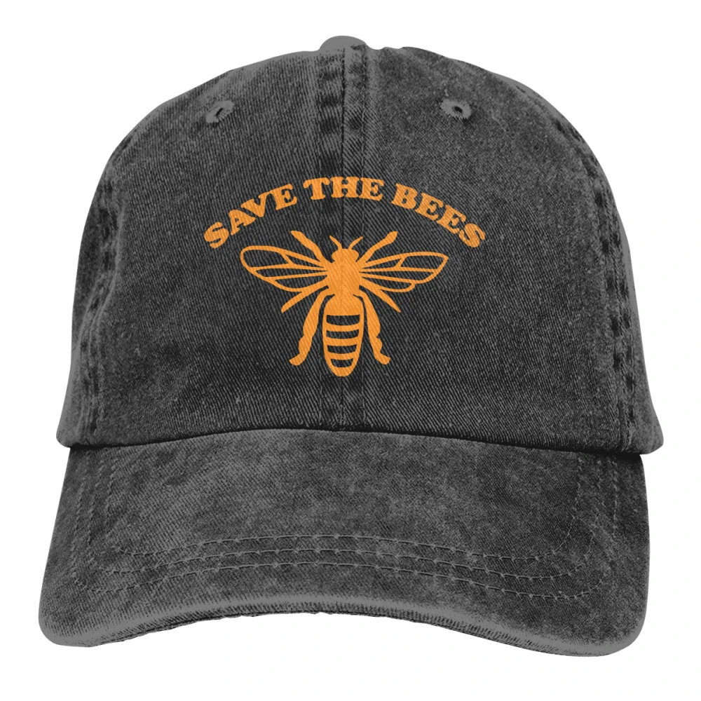 Save The Bee Casquette черные унисекс Мужские Женские джинсовые бейсболка с ремешком кепки регулируемые Гольф папа шляпа