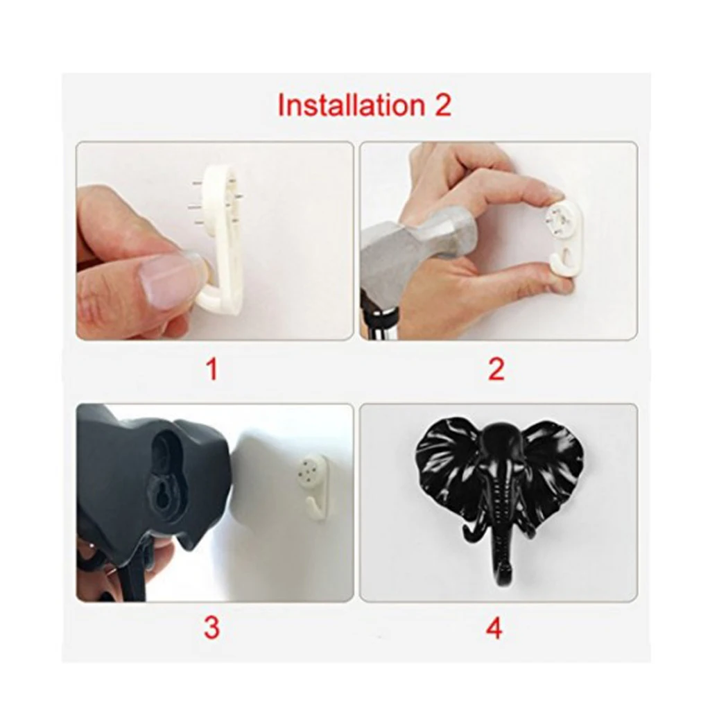 

3Pcs Resin Animal Head Hook Bags Purse Hat Key Wall Hanger Golden Decoration