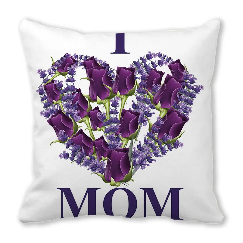 Наволочка с надписью Love You Mom подарок на день матери наволочка для дивана и