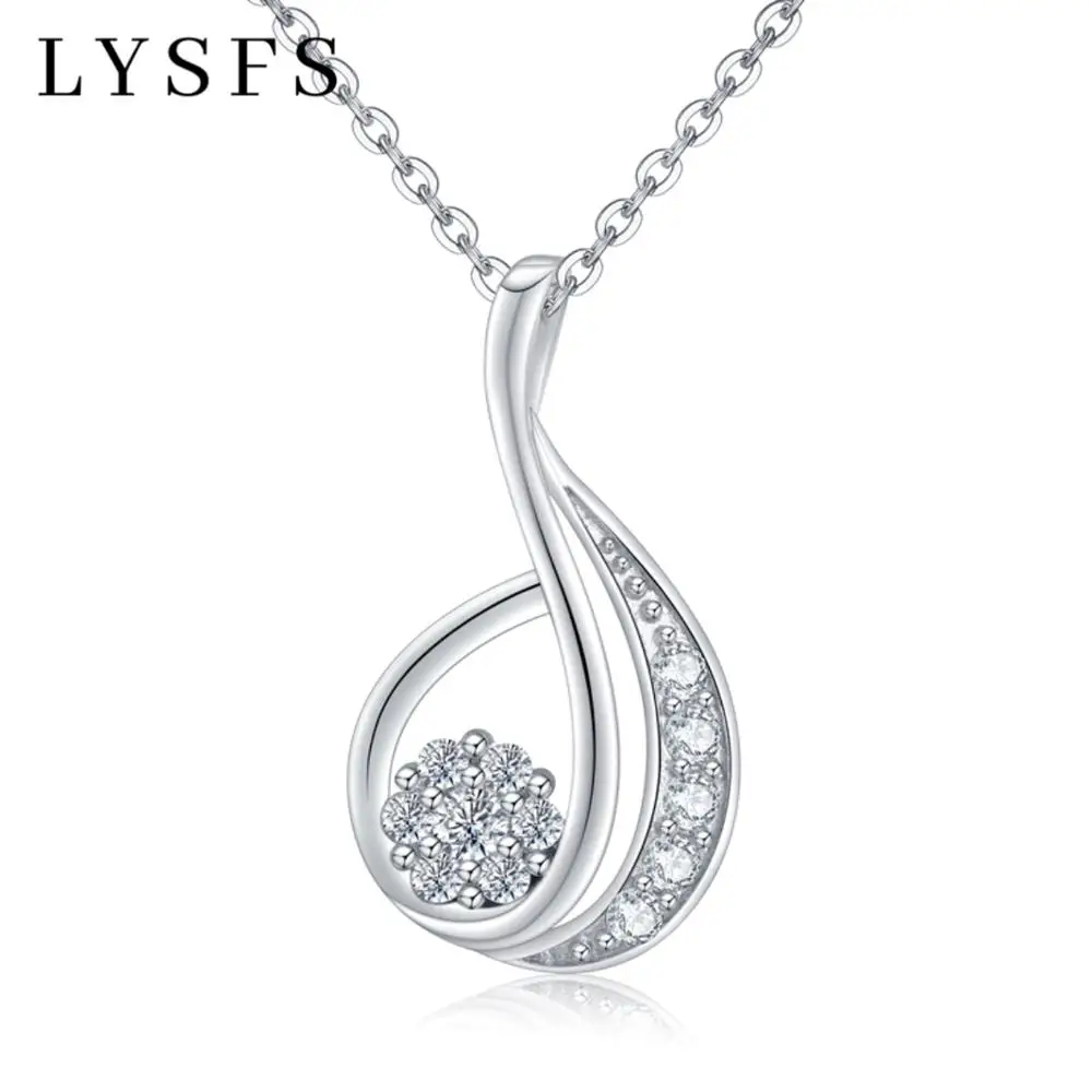 

LYSFS Trendy Elegant AAA zircon 925 Sterling Silver Pendant Necklace Fine Jewelry for Women