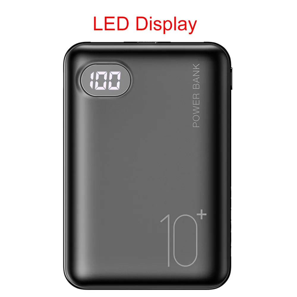 LED Display 10000mAh 10000/20000 мАч Внешний аккумулятор для Xiaomi Mi 9 8 универсальный внешний аккумулятор зарядное устройство с двумя портами Usb внешний аккумулятор повербанк - Тип штекера: LED Display 10000mAh