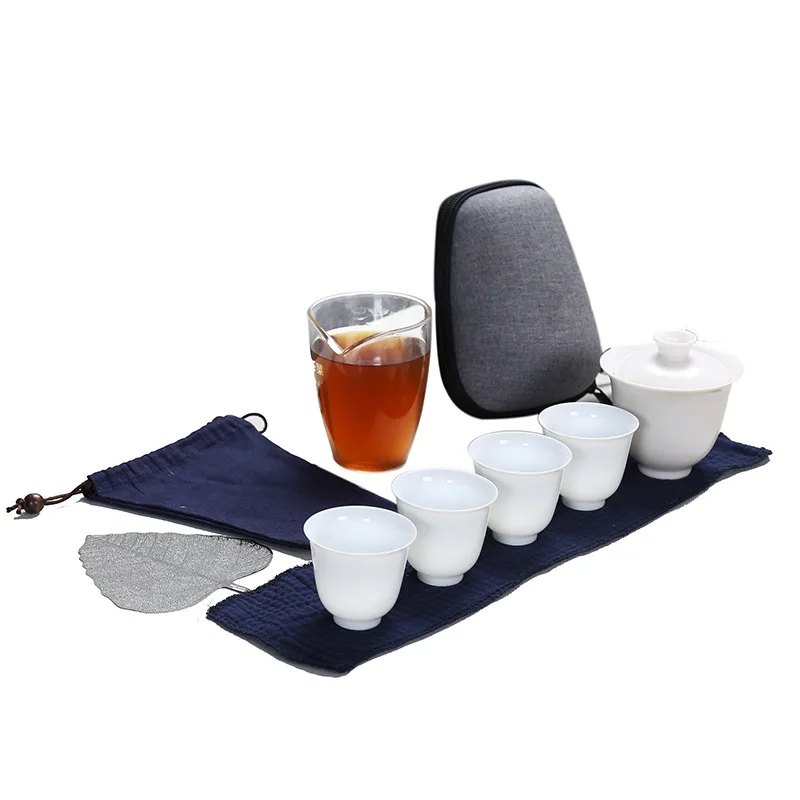 

Ceramic gaiwan tea cup for chinese kung fu travel tea set drinkware with travel bag Free shipping B33