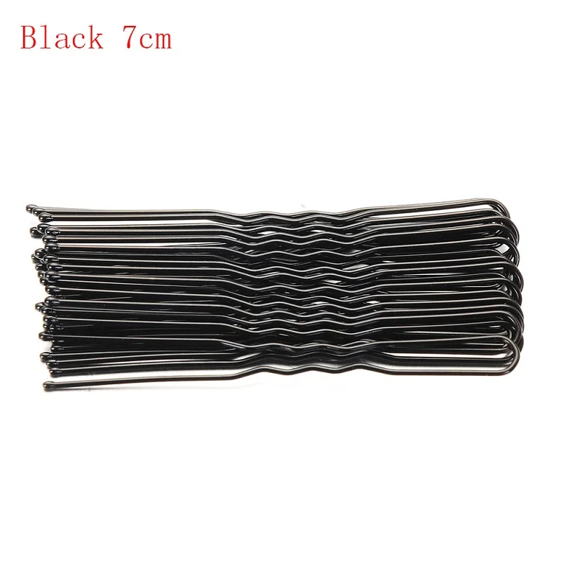 Black 7CM Новинка, 20 шт., u-образные заколки для волос, заколки для волос, металлическая заколка, женские инструменты для моделирования, инструмент для свадебной прически, аксессуары для волос - Цвет: Black 7CM