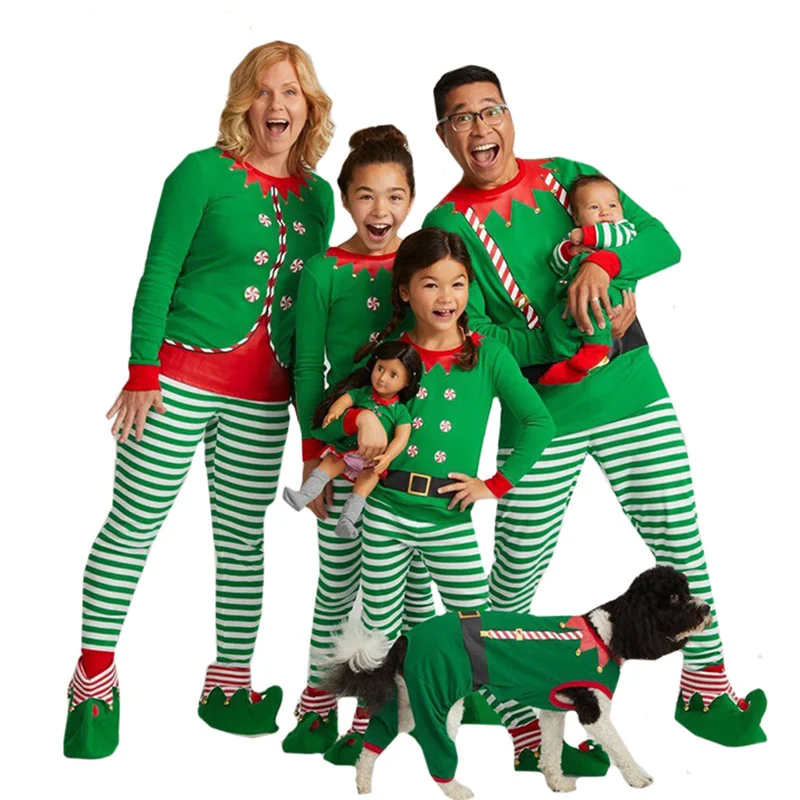 

New Family Christmas Pajamas Family Matchig Clothes for Mother Daughter Father Kids Nightwear Outfits X-mas Pjs Family Look