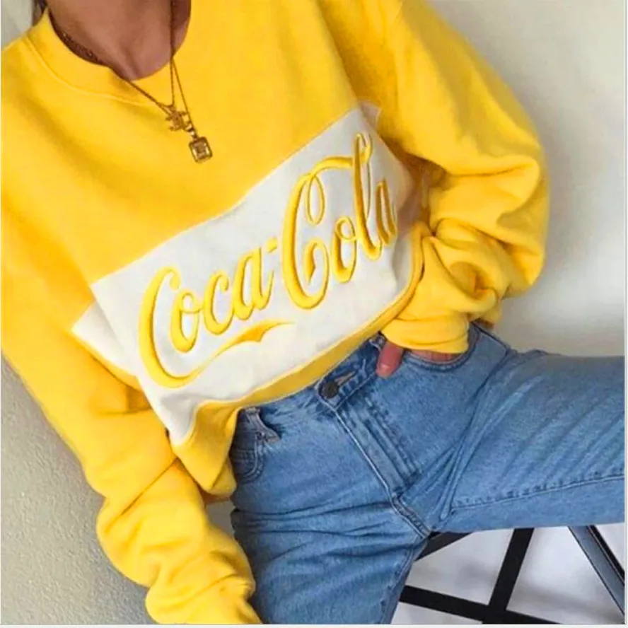 

Round Neck Long Sleeve Hoodies Women Letter Pattern Pullover Loose Sweatshirt Femme Autumn New Wild Ladies Top Casual