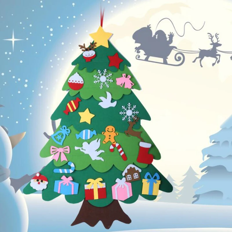 

Детская войлочная Рождественская елка, Рождественское украшение для дома, новогодние подарки 2022, рождественские украшения, Рождественская...