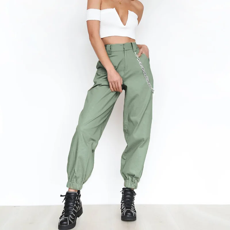 

Solid Color Sports Casual Pants Women Long Trousers Harem Pants Spring Autumn Elastic Waist Fashion Bottoms Sexy Loose Clothing