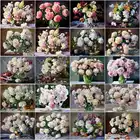 AZQSD Алмазная мозаика пионы цветы 5D Diy Полная квадратная Алмазная вышивка алмазная живопись вышивка крестиком подарок украшение дома