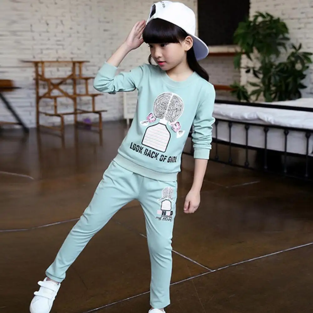 Комплект одежды для девочек с милым принтом одежда малышей Детский костюм платье