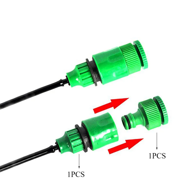 

20M 1 Sets Fog Nozzles Irrigation System Portable Misting Automatic Watering Garden Hose Spray Head With 4/7mm Tee And Connector