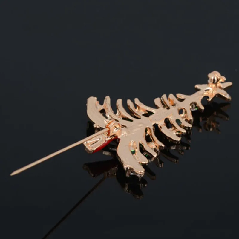 Брошь Стразы в форме рождественской елки для зимнего пальто шапки модные