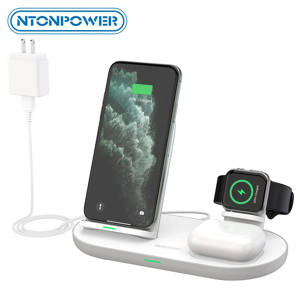 NTONPOWER портативная беспроводная зарядка 3 в 1 быстрая для телефона 12/Pro 11/Pro Xs/MAX /8P
