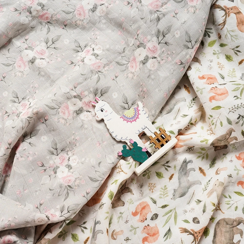 

Elinfant 1pcs Digital Print Bamboo Cotton Baby Swaddles Soft Newborn Blankets Infant Wrap Sleepsack Stroller Cover Play