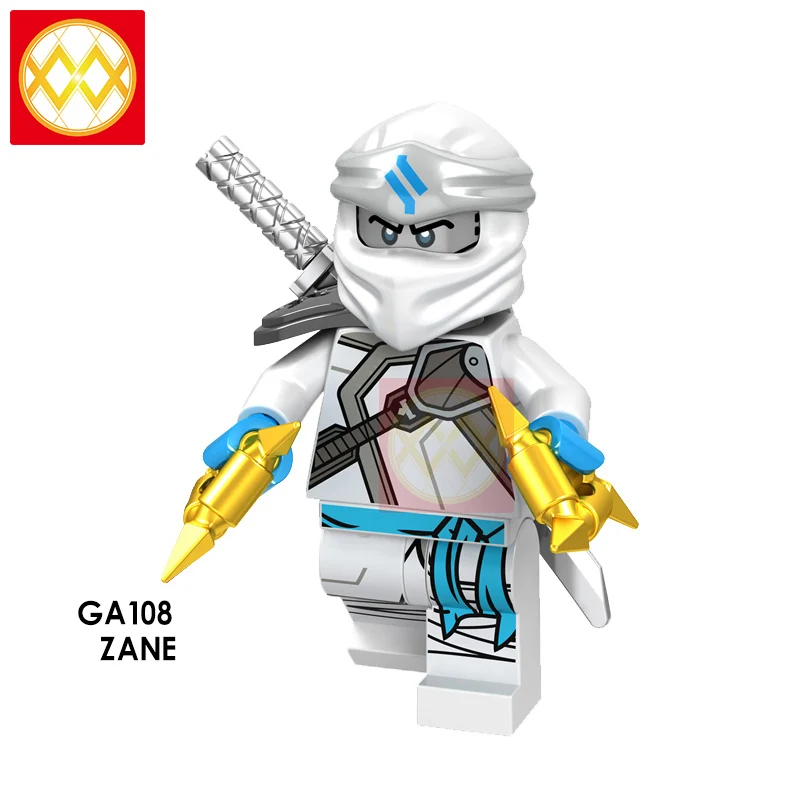 Ниндзя Wu Jay Zane и Kai Lloyd Nya Cole Pyro Snake Swordsman ледяной император шар Акита Арчер воин строительные блоки игрушка для детей - Цвет: Серебристый