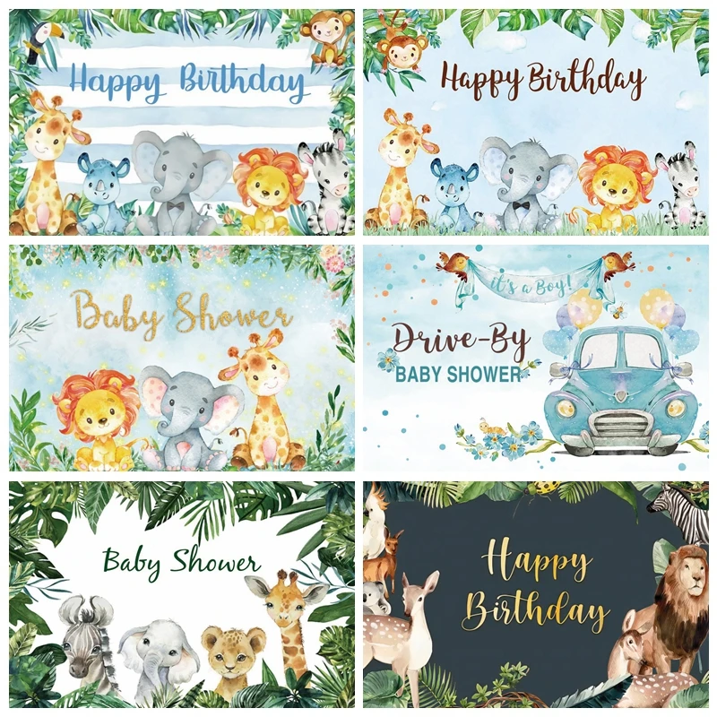 Слон Baby Shower и надписью Wild One 1st День рождения акварель крещения Семья стрелять