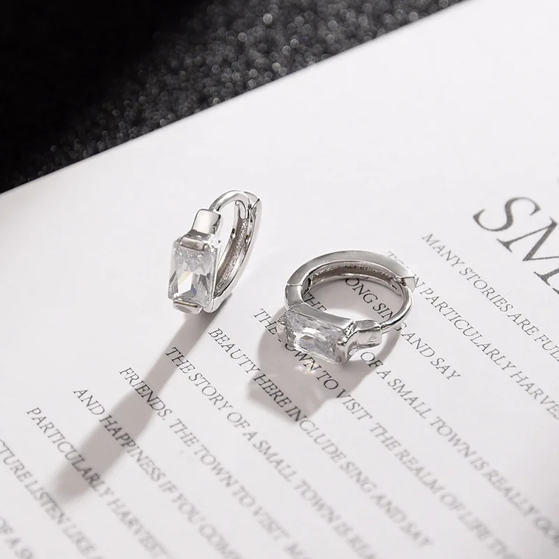 Женские простые квадратные серьги гвоздики MAIKALE золотистые/серебристый цвет ААА