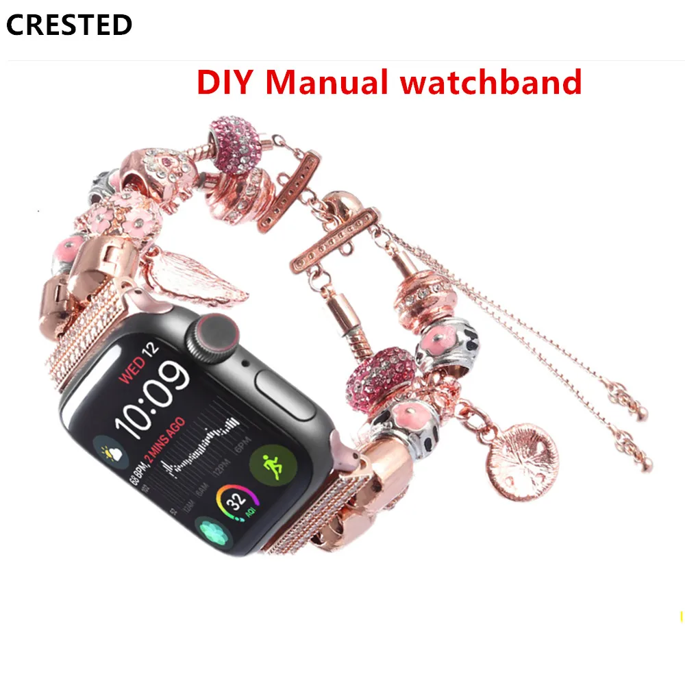 Браслет ручной для Apple watch Band 40 мм 44 42 38 Женский амулетный браслет iWatch band series 5 4 3