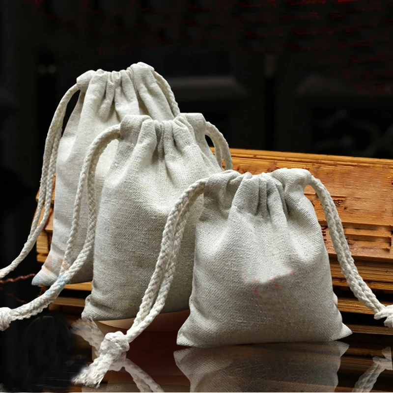 1 шт. ручная работа хлопок лен сумка для хранения упаковки Drawstring специальные