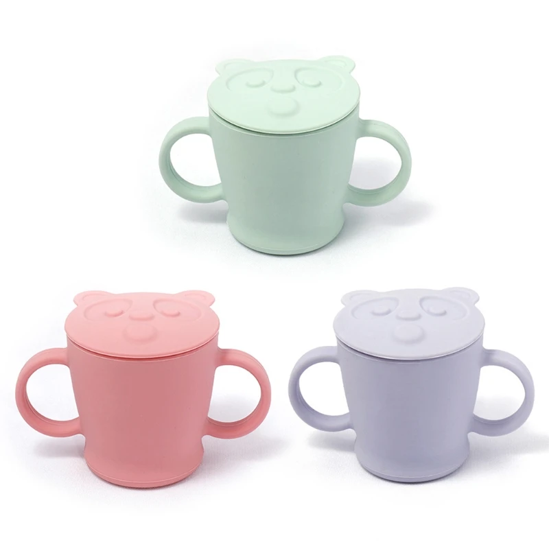 

1 Pc Portable Double Handle Silicone Water Drinkware Toddler Learning Drinking Bottle 140ml Baby Feeding Cup