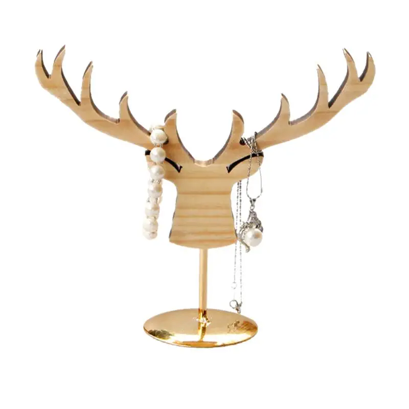 Деревянная витрина для ювелирных изделий в форме лося браслет ожерелье стеллаж