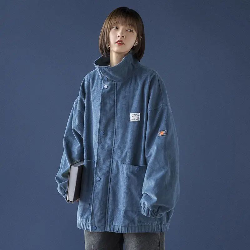 

Вельветовая куртка-карго в стиле Харадзюку для мужчин и женщин, весна-осень 2022, Повседневная винтажная бейсбольная куртка в гонконгском сти...