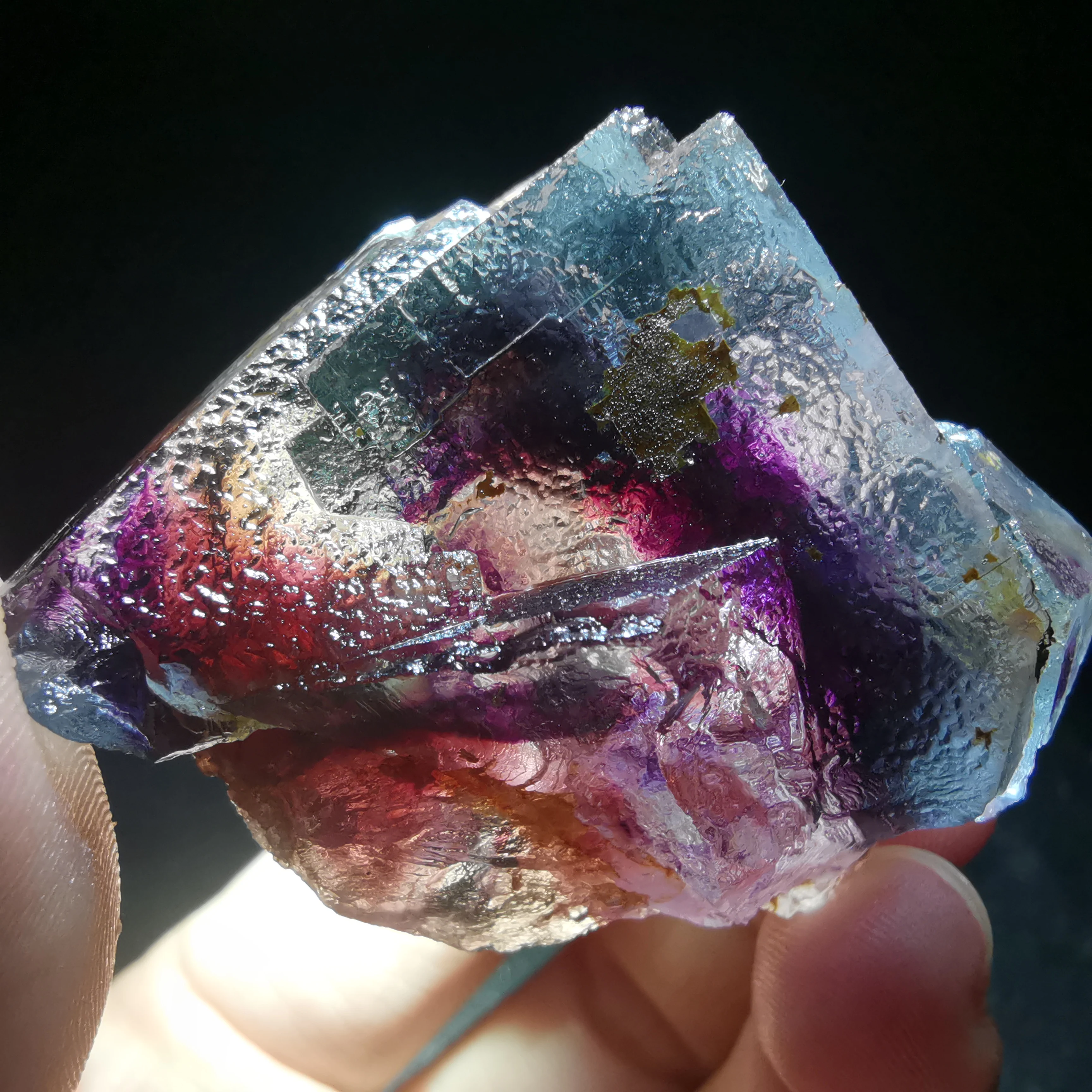 

44.5gNatural rare purple fluorite mineral specimen stone and CRYSTAL HEALING CRYSTAL QUARTZ GEM teaching specimen home decoratio