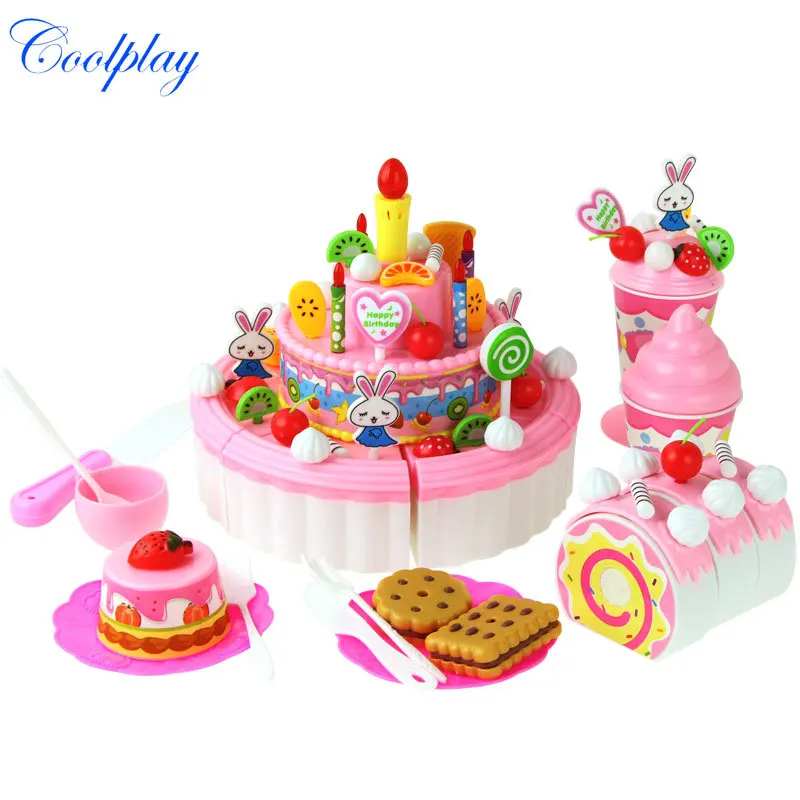 

Double Layer Birthday Cake Slicer Girl's Birthday Gift Children Play House Kitchen Tableware