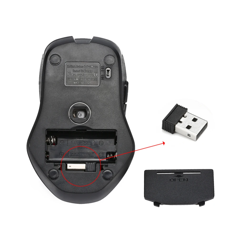 2.4GHz 2400DPI/CPI Wireless 6D Button Optical Mouse/Mice Adjustable USB Receiver for Mac PC Laptop Home Office | Компьютеры и офис
