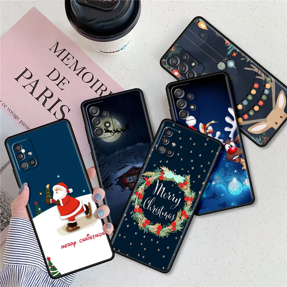

Soft Case For Samsung A51 A12 A21s A71 Tpu Phone Cove for Galaxy A31 A52 A32 A72 A11 A41 A01 A02 A91 Funda Merry Christmas