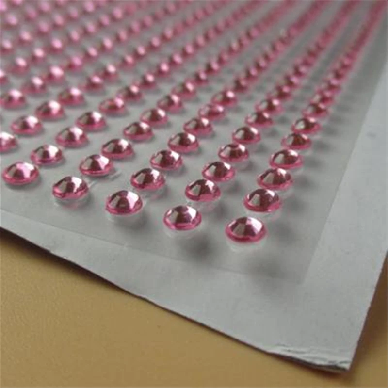 pink 1200 шт./компл. 3 мм самоклеящиеся акриловые стразы для телефона, ПК, машины наклейка Средства для укладки волос Искусство Алмазная Скрапбукинг наклейки - Цвет: pink
