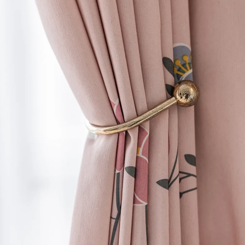 

Modern simple curtain pure color pastoral style polyester cotton flowers exquisite printing curtains for Living Room Bedroom