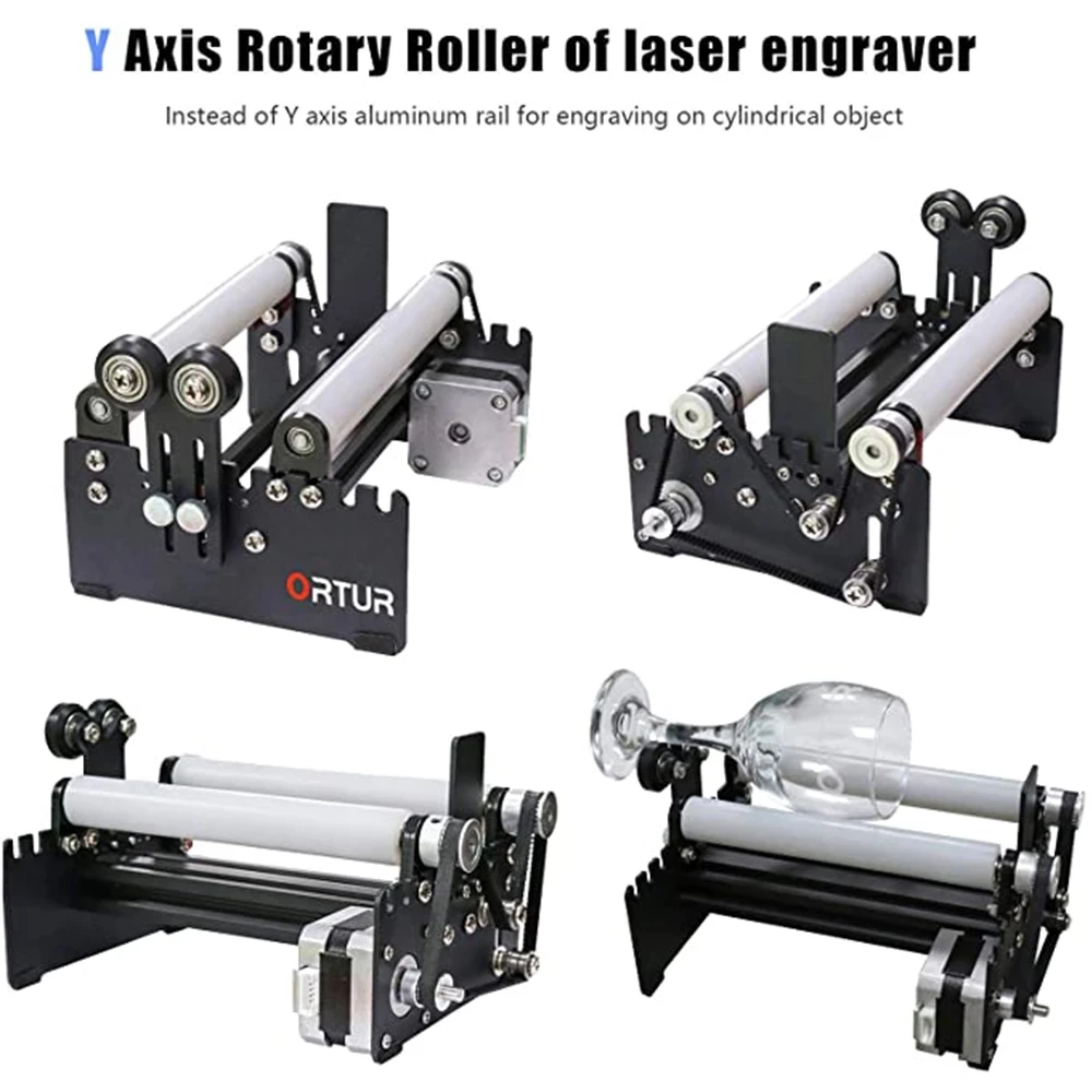 Upgraded Ortur-YRR Automatic Rotary Roller for Ortur Laser Engraver Available Adjustable Size for Engrave Cylinder Glass Bottles enlarge
