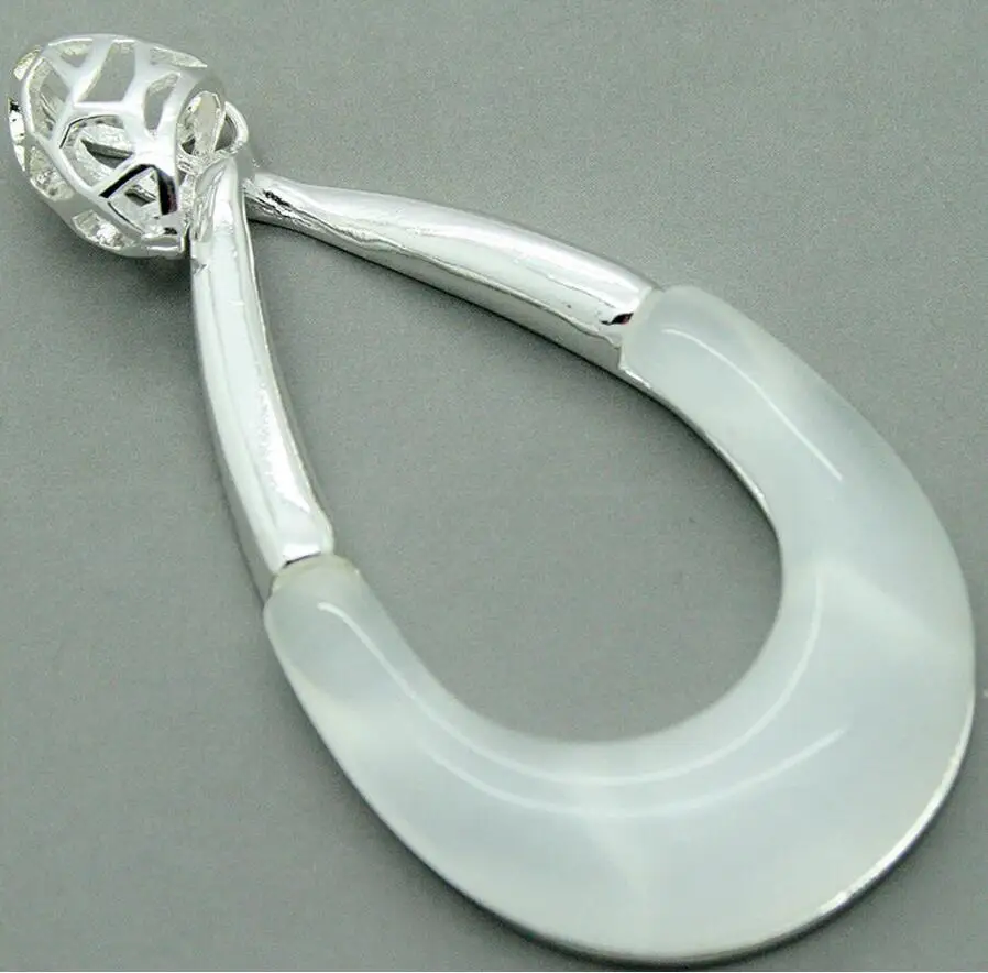 Бесплатная доставка винтажный кулон из серебра 925 пробы с прозрачными белыми