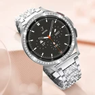 Для Samsung Galaxy Watch 4 calssic 46 мм 42 мм Безель + ремешок с блестками металлический ремешок для galaxy watch 3 45 мм 41 мм Безель кольцо для женщин и девочек