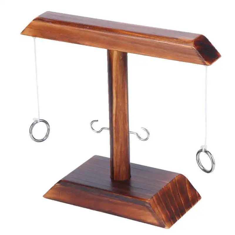 

Throwing Toys Hook Shot Toy Throwing Game Set Wooden Hook Shot Toy Interactive Games for Home Bar Party Black Indoor