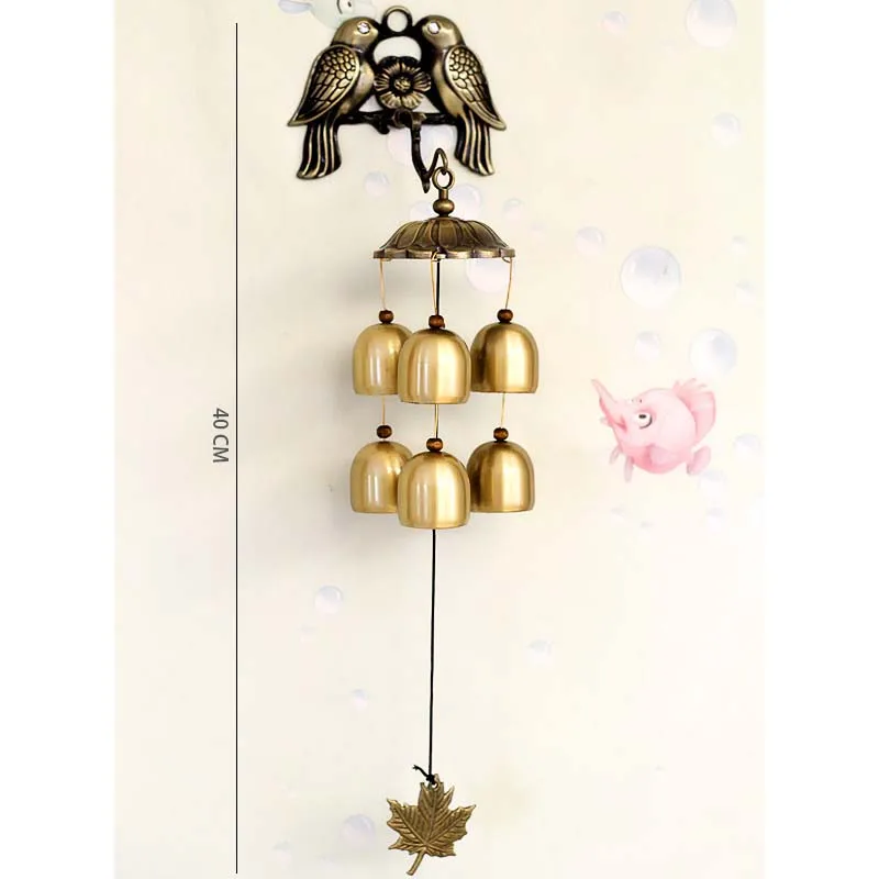 Креативный медный ветряной колокольчик с птицами можно повесить присосывать