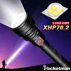 Мощный светодиодный фонарик XHP70.2, Перезаряжаемый USB фонарь XHP50, масштабируемый фонарь, водонепроницаемый фонарик с аккумулятором 18650 26650
