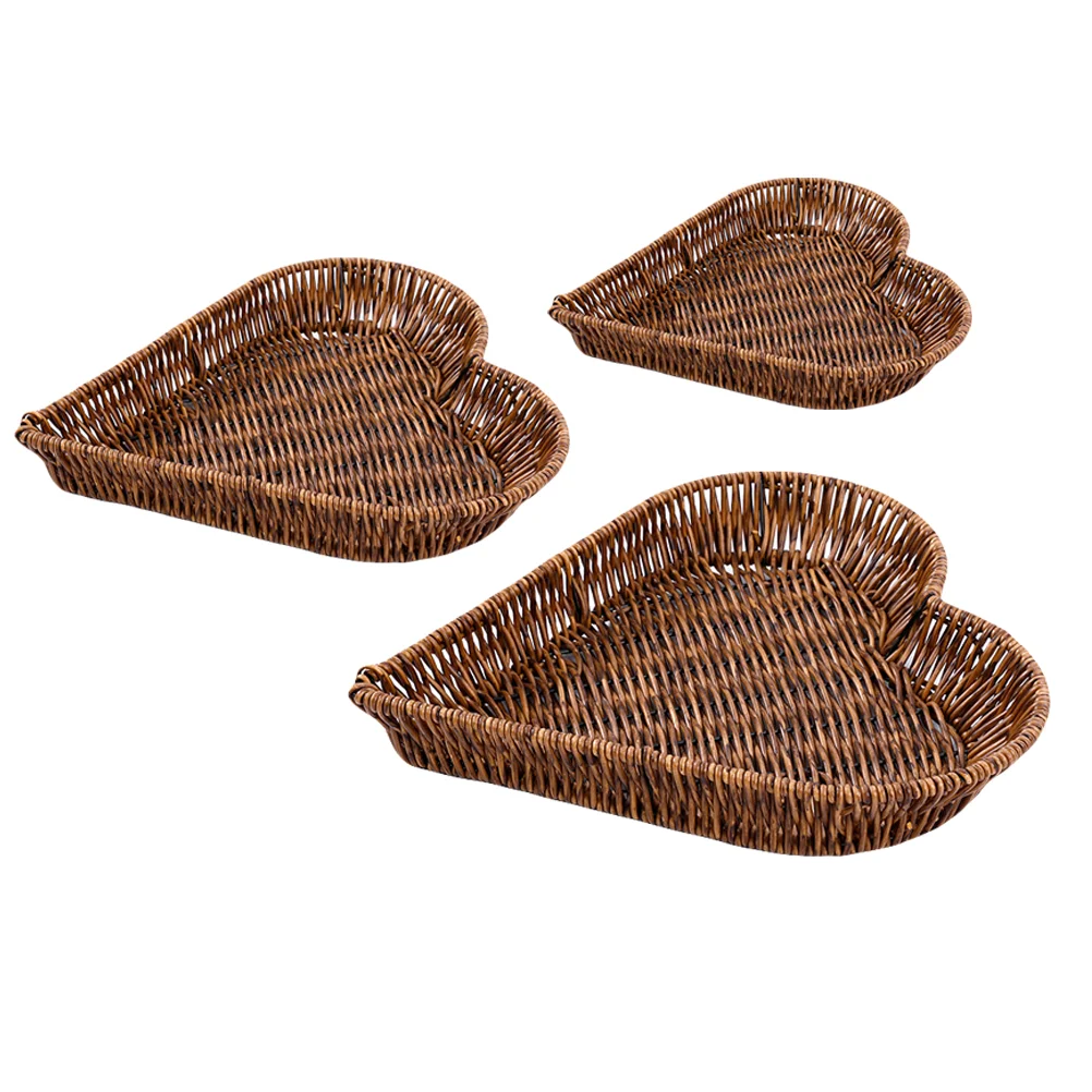 

3 шт. креативные корзины для хранения в форме сердца, функциональные корзины для хранения в столовой