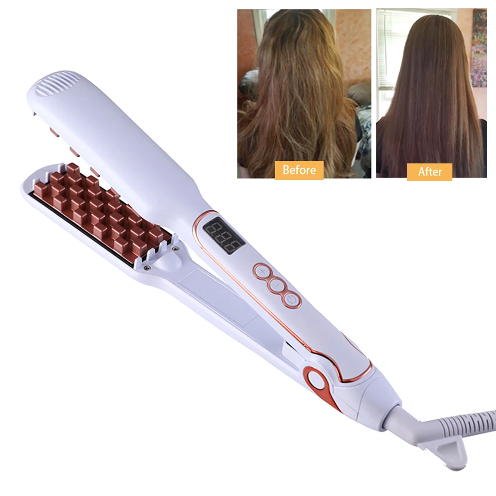 

Hair Volumizing Iron 2 IN 1 Hair Straightener Curling Ceramic Crimper Corrugated Curler Flat Iron 3D Fluffy Hair Styling Tool