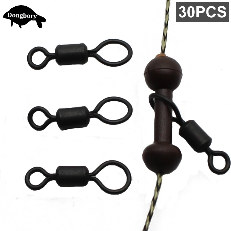 

30PCS Carp Fishing Quick Change Swivels Big Eye Swivel Fit Zig Rig Chod Beads Helicopter Rigs Swivels Fishing Tackle Accessories