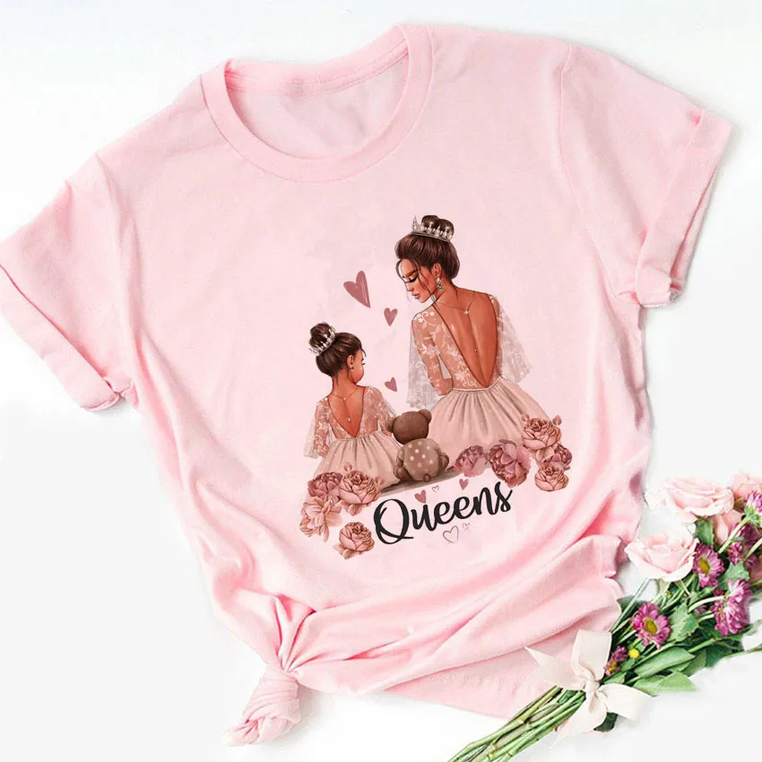 Футболка женская с коротким рукавом модный топ графическим принтом для мамы и