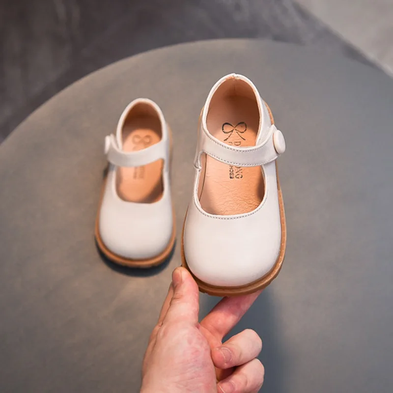 

Korean Style Baby Girl Leather Shoes Soft Sole Casual Retro Shoes First Walkers Infant Newborn Prewalker