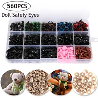 560pcs 6 14mm plastic crafts safety eyes for teddy bear doll eyes with washers soft toy snap nose puppet doll diy accessories