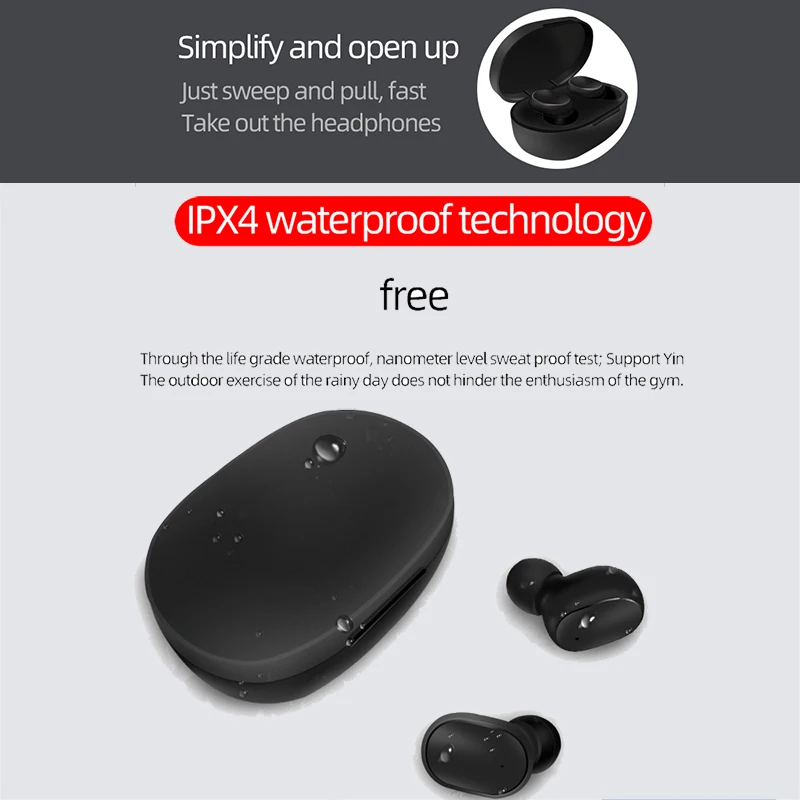 Беспроводные наушники Bluetooth 5 0 с зарядным чехлом мини-наушники-вкладыши боксом