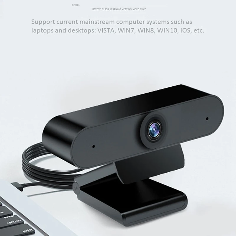 

Webcam USB Drive-Free Computer Camera 1080P HD Webcam, Built-in Sound-Absorbing Microphone 2 Million Pixels