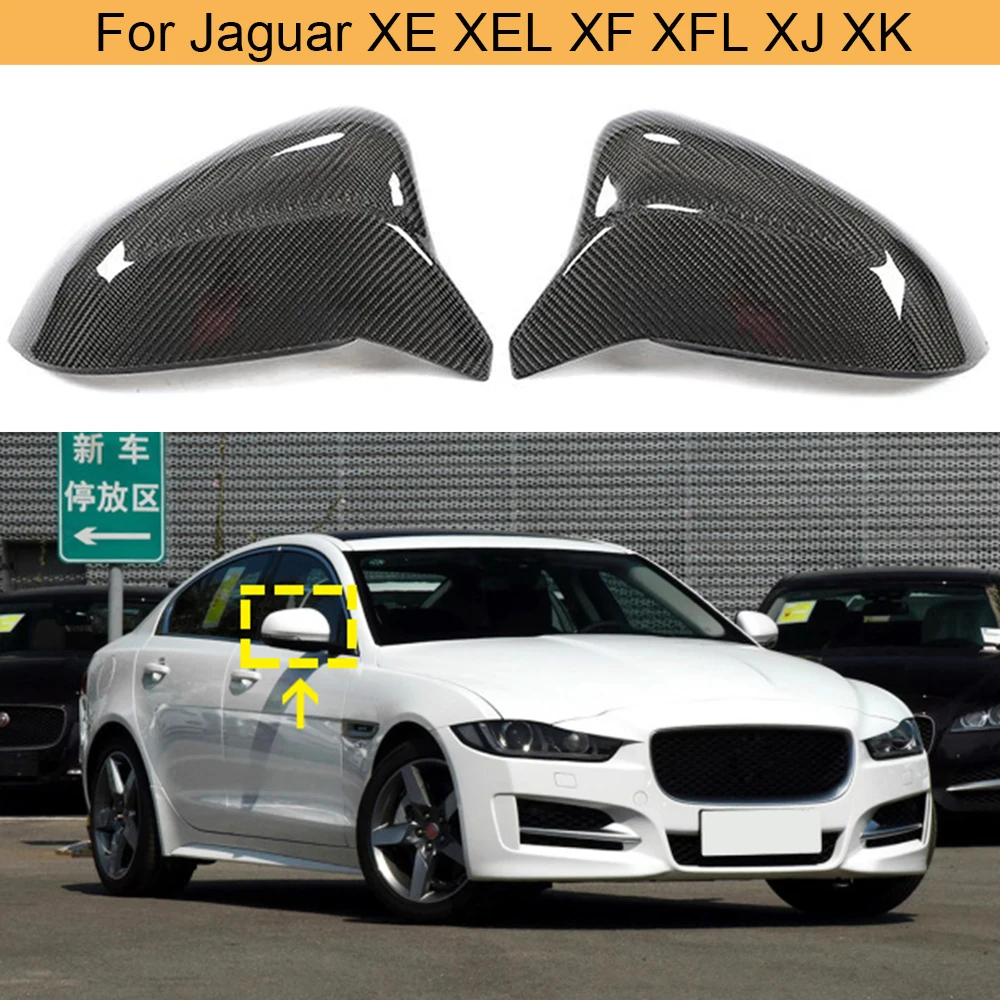 

Carbon Fiber Car Rearview Mirror Covers Caps For Jaguar XE XEL 15-18 XF XFL 11-18 XJ 10-16 XK 09-13 Side Mirror Covers Cap Shell