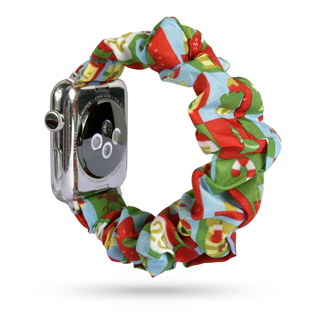 Новая мода резинка для волос эластичный ремешок для часов для Apple Watch 38 мм/40 мм 42 мм/44 мм Рождественский подарок браслет печатная ткань - Цвет ремешка: 36