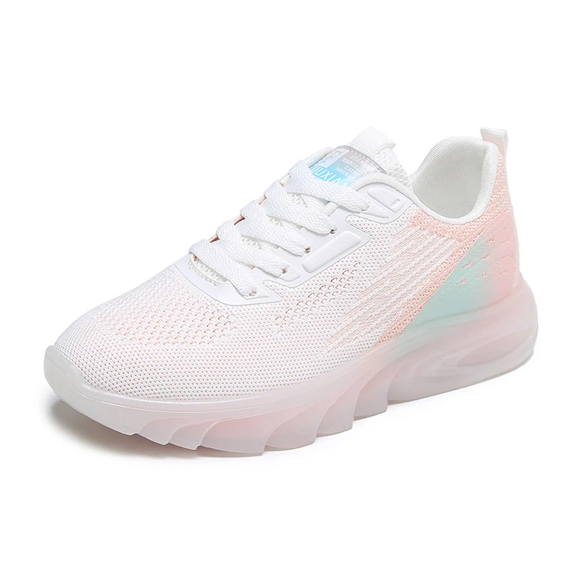 

Summer Fashion Ladies Sneakers Flying Knitting Running Shose Color Matching Versatile Comfortable Soft Lightweight Sports Shoes