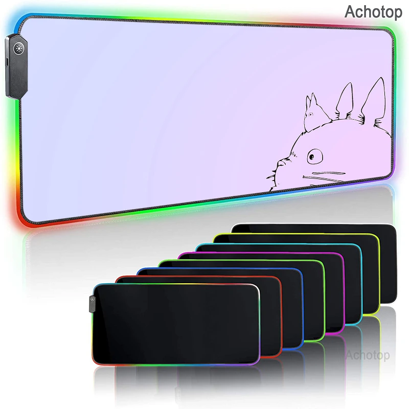 

Anime Totoro RGB Large Gaming Mouse Pad XXL Cute Kawaii Mausepad Game Mice Mat LED Lighting Mousepad Gamer Computer Desk Mat Pad