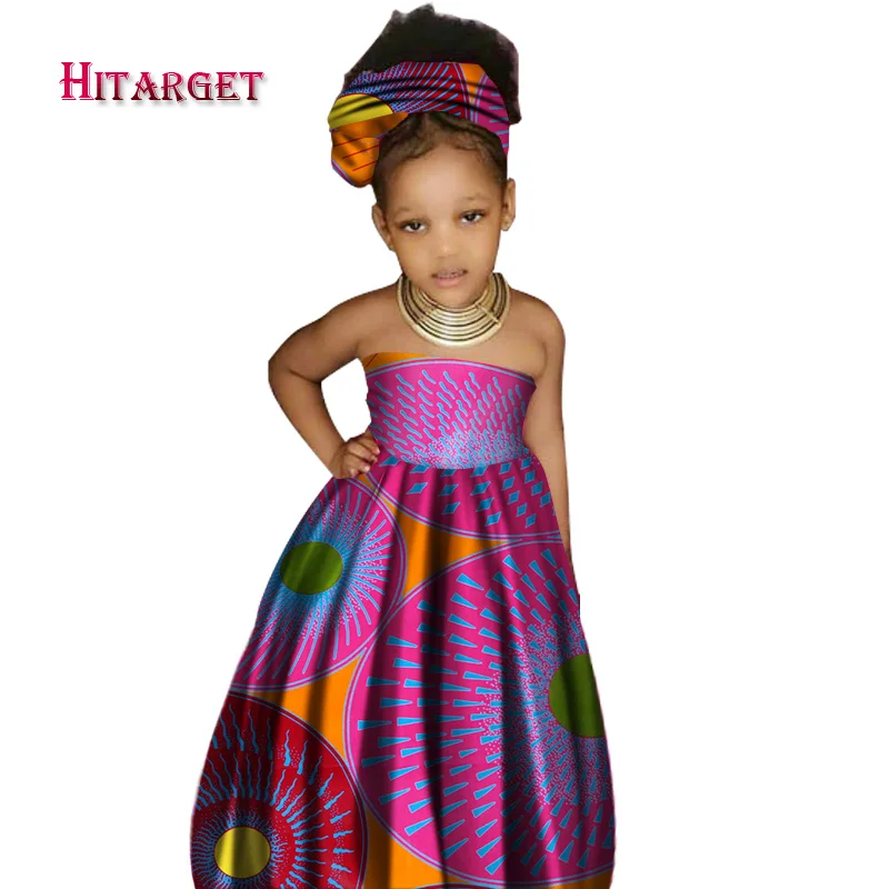 Африканская милая детская одежда Дашики для девочек традиционная 100% Вощеная
